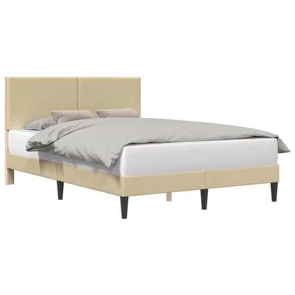 Grote foto vidaxl bedframe lichtgroen grijs 140 x 200 cm katoen stof antiek en kunst stoelen en banken
