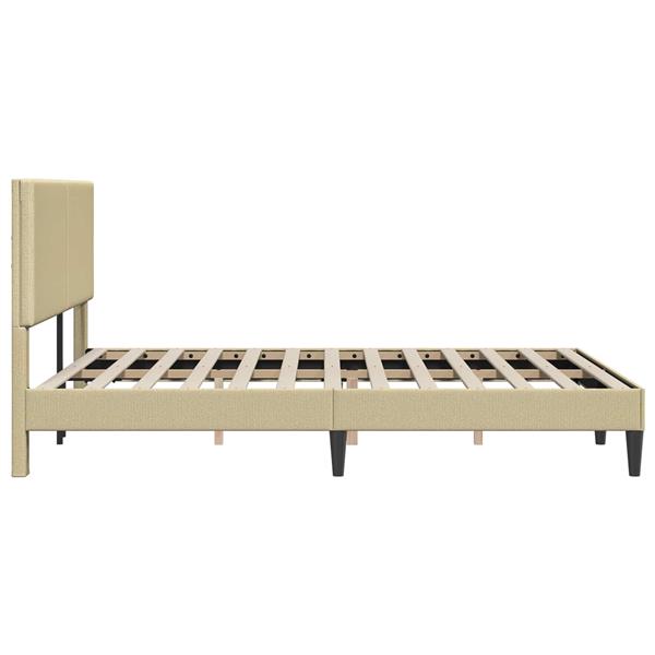 Grote foto vidaxl bedframe lichtgroen grijs 140 x 200 cm katoen stof antiek en kunst stoelen en banken