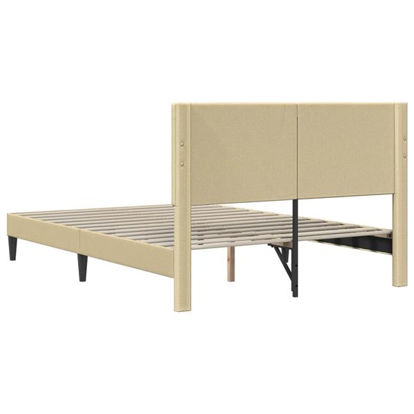 Grote foto vidaxl bedframe lichtgroen grijs 120 x 190 cm katoen stof antiek en kunst stoelen en banken