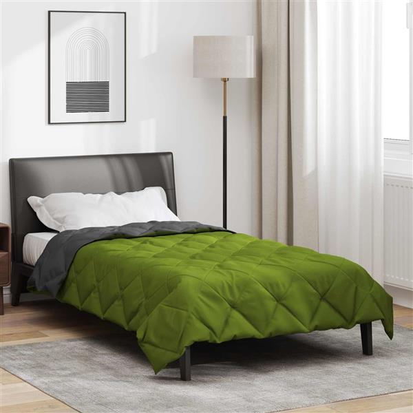 Grote foto vidaxl zomerdekbed groen en antraciet 220 x 155 cm microfiber huis en inrichting bedden