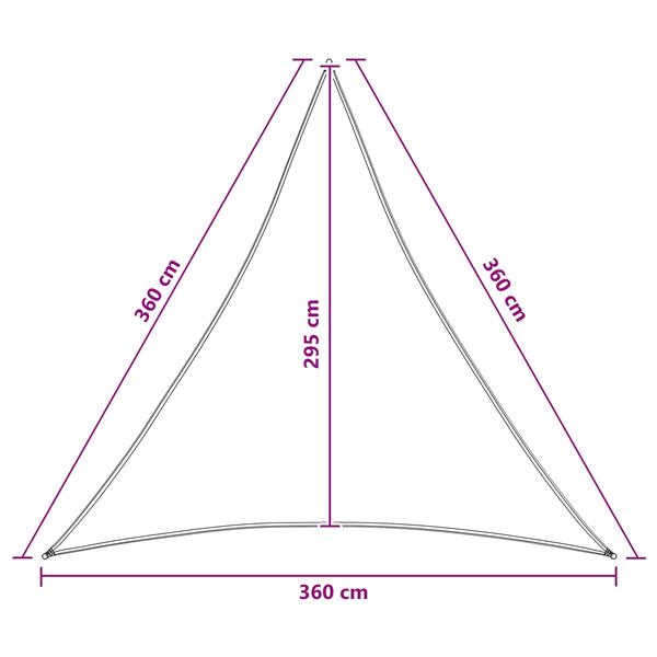 Grote foto vidaxl zonneschaduwzeil 3 6 x 3 6 x 3 6 m hdpe tuin en terras overige tuin en terras