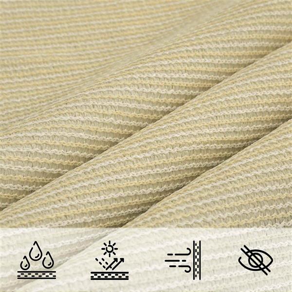 Grote foto vidaxl zonneschaduwzeil beige 2 5 x 6 m hdpe tuin en terras overige tuin en terras