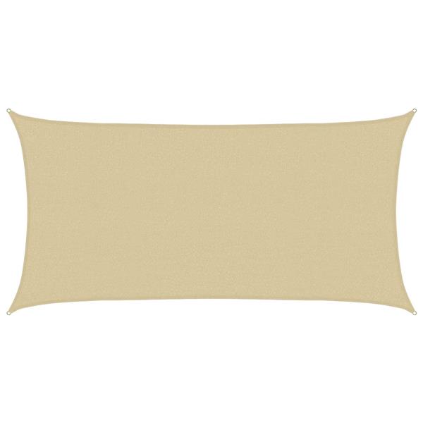 Grote foto vidaxl zonneschaduwzeil beige 2 x 6 m hdpe tuin en terras overige tuin en terras