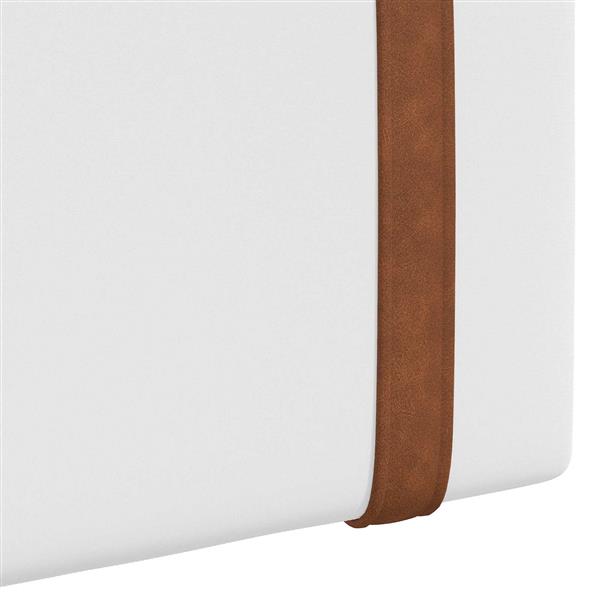 Grote foto vidaxl hangend hoofdeinde wandgemonteerd wit 190 x 55 x 5 cm antiek pu antiek en kunst stoelen en banken