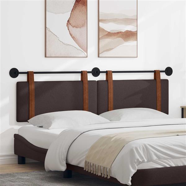 Grote foto vidaxl hangend hoofdbord donkerbruin antiek pu antiek en kunst stoelen en banken