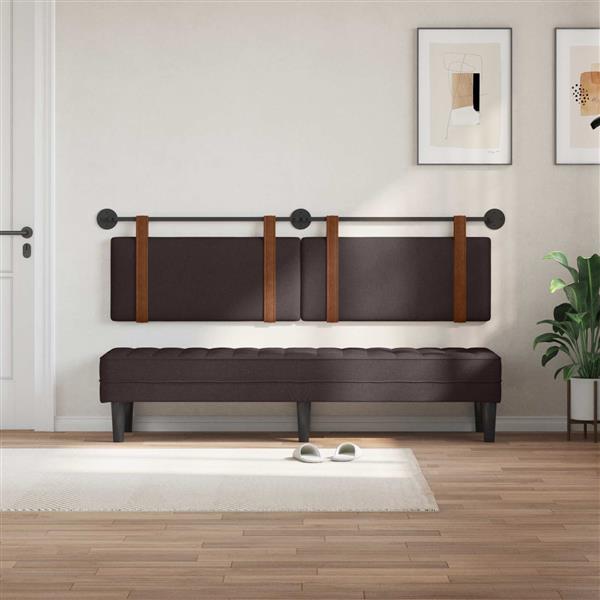 Grote foto vidaxl hangend hoofdbord donkerbruin antiek pu antiek en kunst stoelen en banken
