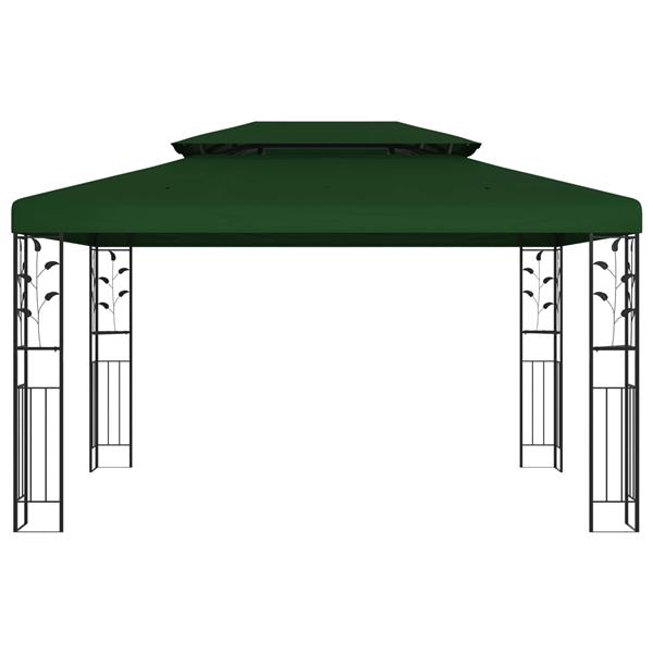 Grote foto vidaxl prieel 3 97 x 2 96 x 2 68 m groen polyester en staal tuin en terras overige tuin en terras