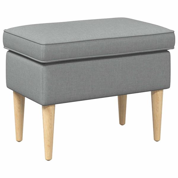 Grote foto vidaxl voetenbank lichtgrijs 55 x 35 x 41 cm 100 polyester huis en inrichting stoelen