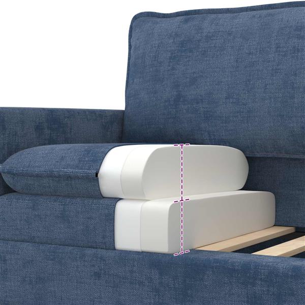 Grote foto vidaxl bank blauw 156 x 81 x 87 5 cm polyester huis en inrichting bankstellen
