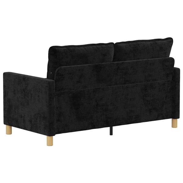 Grote foto vidaxl bank zwart 156 x 81 x 87 5 cm polyester huis en inrichting bankstellen