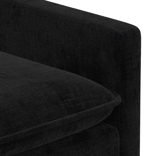 Grote foto vidaxl bank zwart 156 x 81 x 87 5 cm polyester huis en inrichting bankstellen