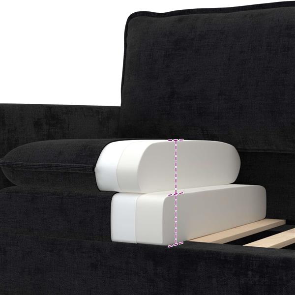 Grote foto vidaxl bank zwart 156 x 81 x 87 5 cm polyester huis en inrichting bankstellen