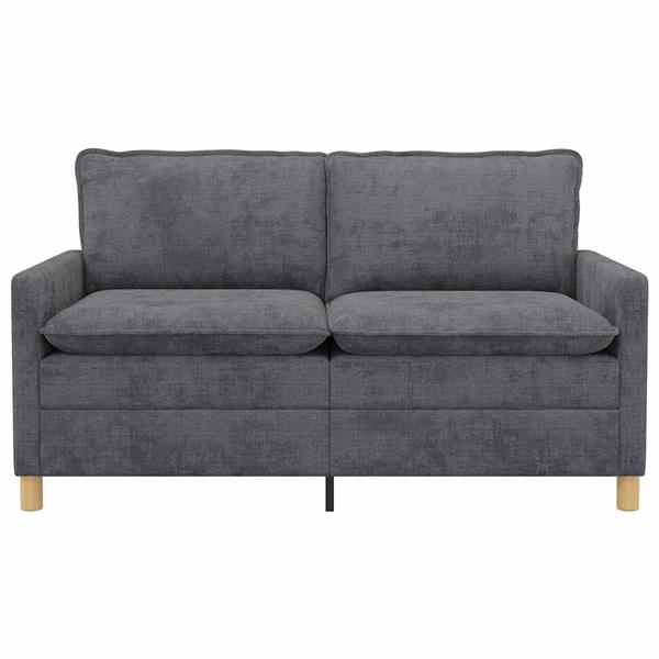 Grote foto vidaxl bank donkergrijs 156 x 81 x 87 5 cm polyester huis en inrichting bankstellen