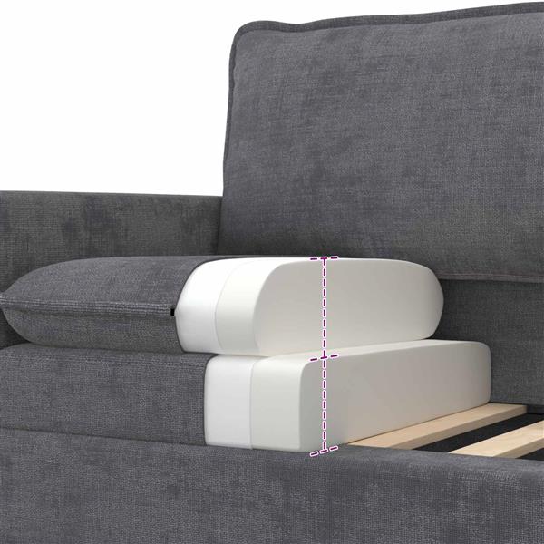 Grote foto vidaxl bank donkergrijs 156 x 81 x 87 5 cm polyester huis en inrichting bankstellen