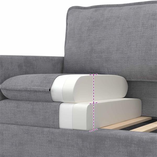 Grote foto vidaxl bank lichtgrijs 156 x 81 x 87 5 cm polyester huis en inrichting bankstellen