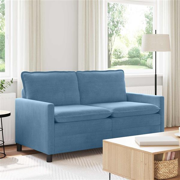 Grote foto vidaxl bank blauw 156 x 81 x 87 5 cm stof huis en inrichting bankstellen
