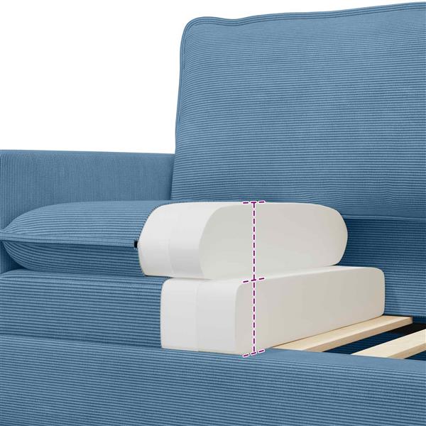 Grote foto vidaxl bank blauw 156 x 81 x 87 5 cm stof huis en inrichting bankstellen