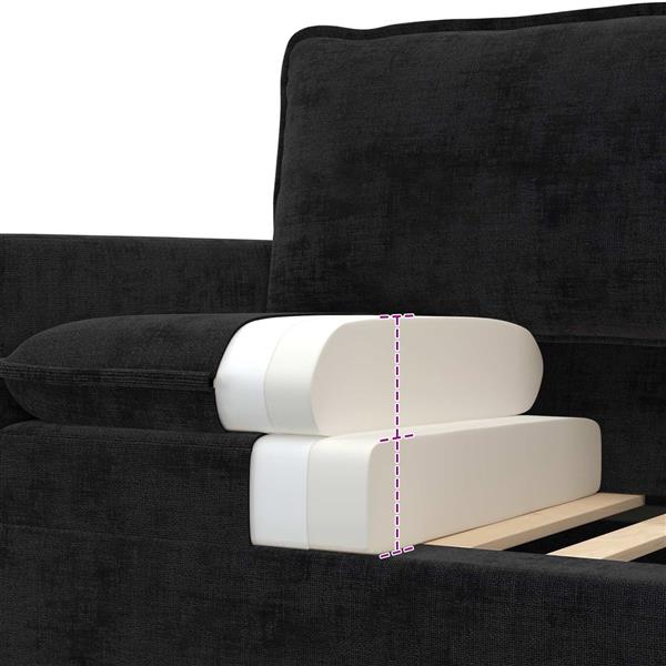 Grote foto vidaxl bank zwart 126 x 81 x 87 5 cm polyester huis en inrichting bankstellen
