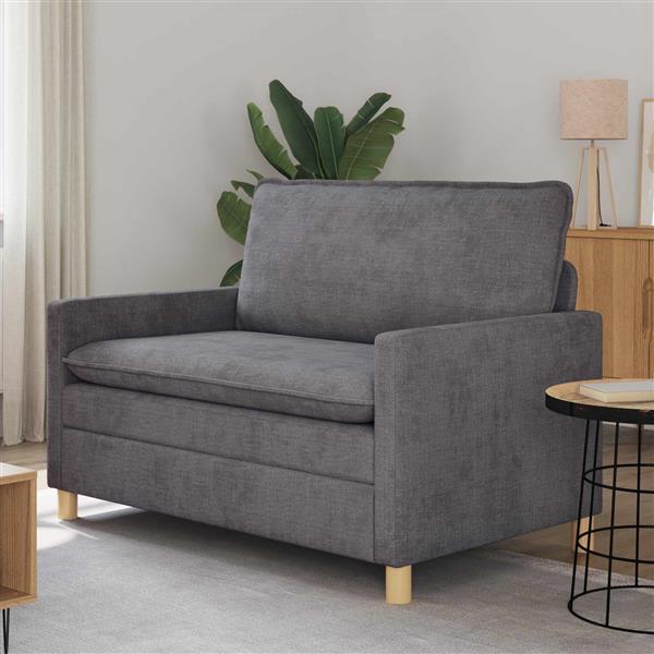 Grote foto vidaxl bank donkergrijs 126 x 81 x 87 5 cm polyester huis en inrichting bankstellen