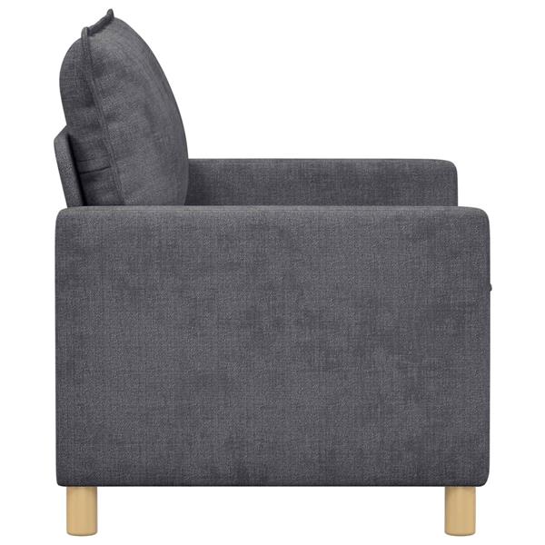 Grote foto vidaxl bank donkergrijs 126 x 81 x 87 5 cm polyester huis en inrichting bankstellen