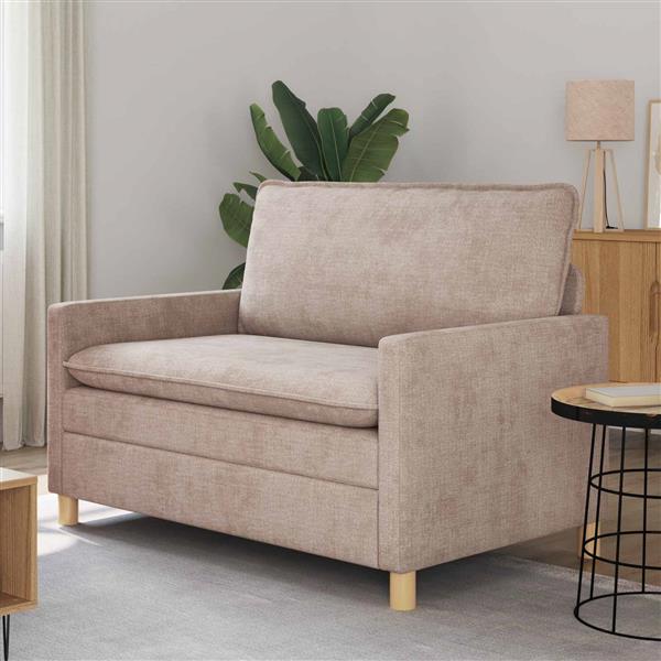 Grote foto vidaxl bank beige 126 x 81 x 87 5 cm polyester huis en inrichting bankstellen
