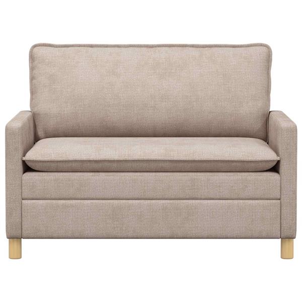 Grote foto vidaxl bank beige 126 x 81 x 87 5 cm polyester huis en inrichting bankstellen