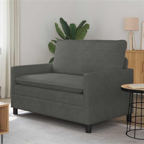 Grote foto vidaxl bank donkergrijs 126 x 81 x 87 5 cm stof huis en inrichting bankstellen