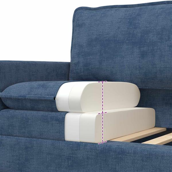 Grote foto vidaxl bank blauw 76 x 81 x 87 5 cm polyester huis en inrichting bankstellen