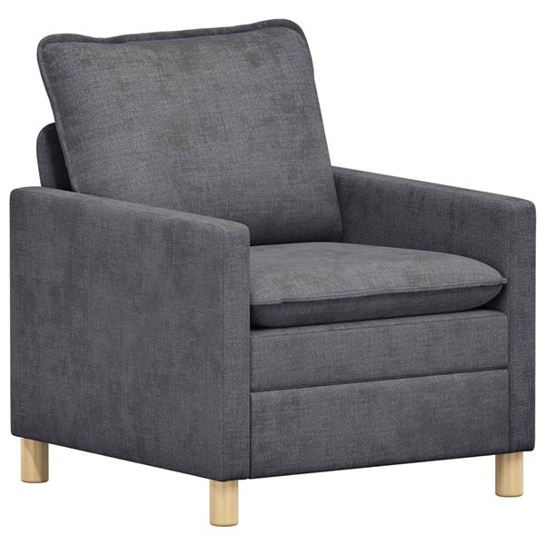 Grote foto vidaxl bank donkergrijs 76 x 81 x 87 5 cm polyester huis en inrichting bankstellen