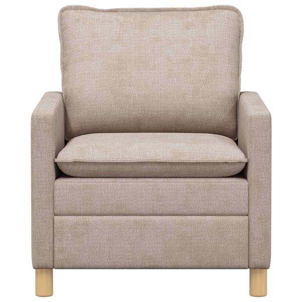 Grote foto vidaxl bank beige 76 x 81 x 87 5 cm polyester huis en inrichting bankstellen