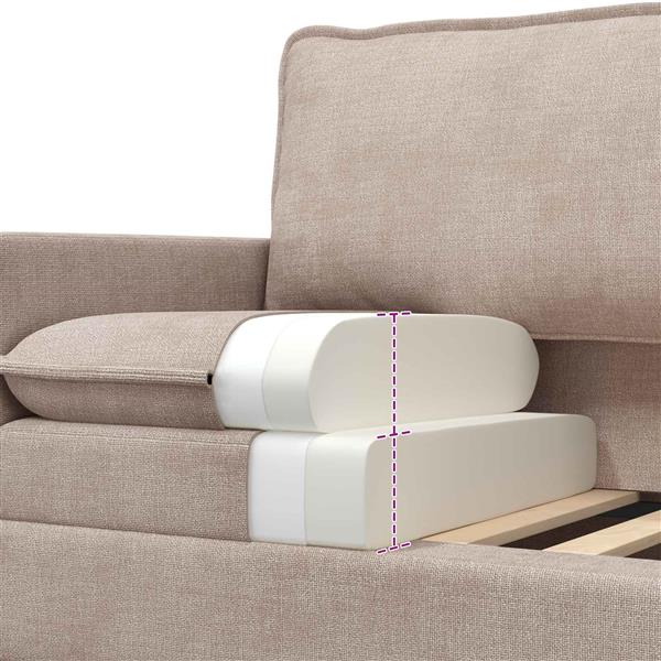 Grote foto vidaxl bank beige 76 x 81 x 87 5 cm polyester huis en inrichting bankstellen