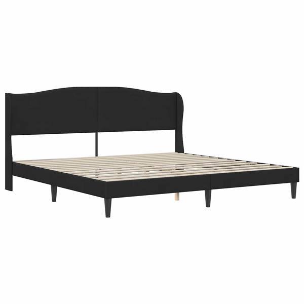 Grote foto vidaxl bedframe met hoofdeinde zwart 200 x 200 cm fluweel antiek en kunst stoelen en banken