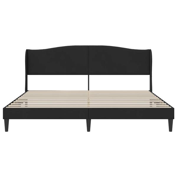 Grote foto vidaxl bedframe met hoofdeinde zwart 180 x 200 cm fluweel antiek en kunst stoelen en banken