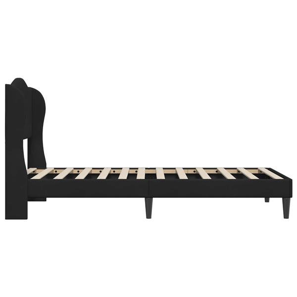 Grote foto vidaxl bedframe met hoofdeinde zwart 80 x 200 cm fluweel antiek en kunst stoelen en banken
