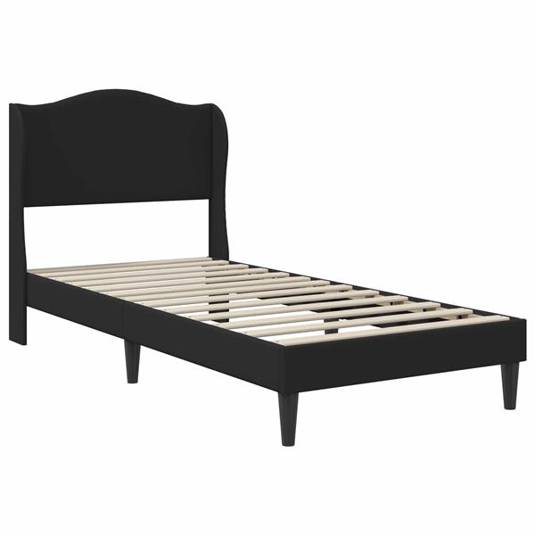 Grote foto vidaxl bedframe met hoofdeinde zwart 100 x 200 cm kunstleer antiek en kunst stoelen en banken