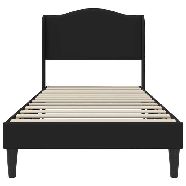 Grote foto vidaxl bedframe met hoofdeinde zwart 90 x 200 cm kunstleer antiek en kunst stoelen en banken