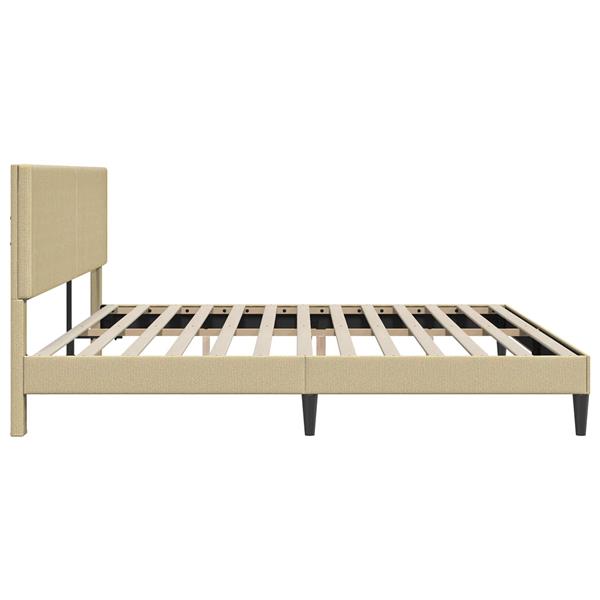 Grote foto vidaxl bedframe lichtgroen grijs 200 x 200 cm katoen stof antiek en kunst stoelen en banken