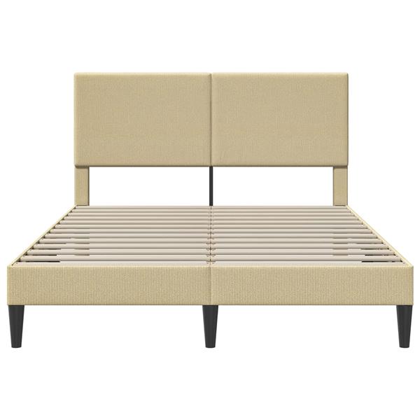 Grote foto vidaxl bedframe lichtgroen grijs 140 x 190 cm katoen stof antiek en kunst stoelen en banken