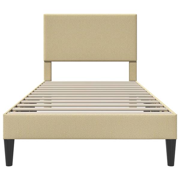 Grote foto vidaxl bedframe lichtgroen grijs 80 x 200 cm katoen stof antiek en kunst stoelen en banken