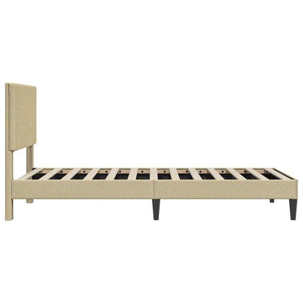 Grote foto vidaxl bedframe lichtgroen grijs 80 x 200 cm katoen stof antiek en kunst stoelen en banken