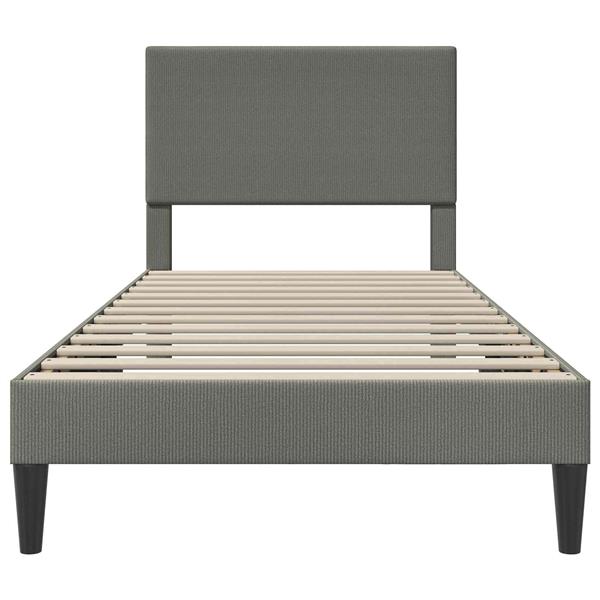 Grote foto vidaxl bedframe met hoofdeinde lichtgrijs 80 x 200 cm katoen stof antiek en kunst stoelen en banken