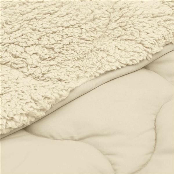 Grote foto vidaxl zomer dekbed cr me 140 x 220 cm microfiber en teddy fleece huis en inrichting bedden