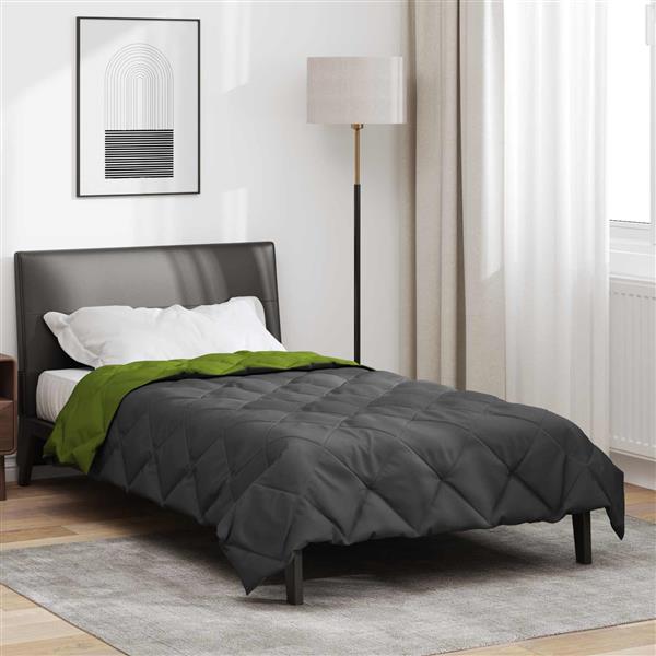 Grote foto vidaxl zomerdekbed groen en antraciet 220 x 155 cm microfiber huis en inrichting bedden