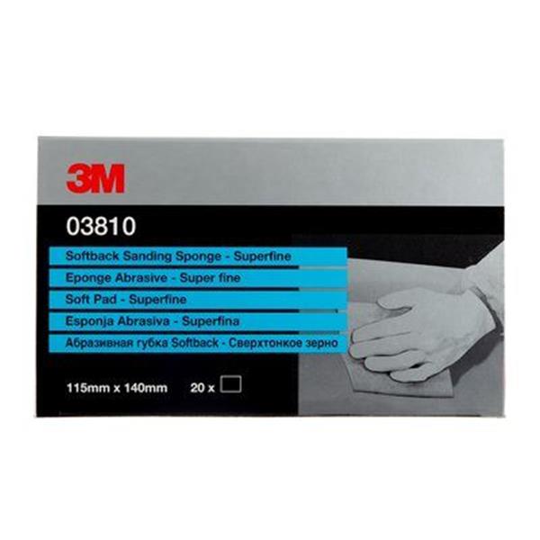 Grote foto 3m a03810 softback schuurspons 140 mm x 115 mm super fine 1 zijdig per 20 vel 3m a03810 doe het zelf en verbouw materialen en producten