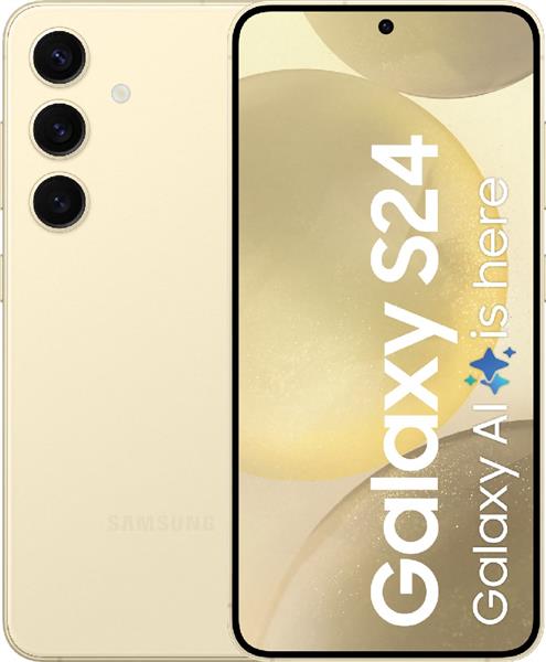 Grote foto nieuwstaat samsung galaxy s24 5g 128gb model 2024 geel 12 maanden garantie computers en software overige computers en software