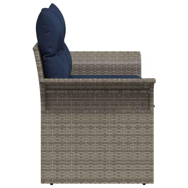 Grote foto vidaxl tuinbank met kussen 141 x 62 x 69 cm poly rattan tuin en terras tuinmeubelen