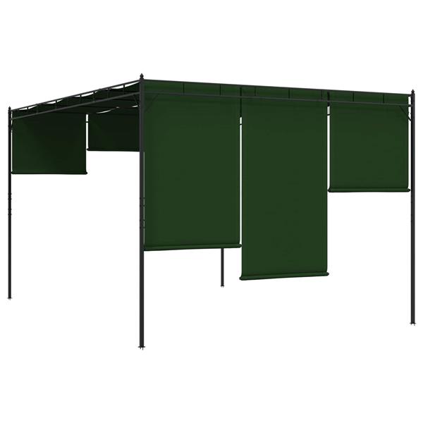 Grote foto vidaxl paviljoen 4 x 3 x 2 3 m groen polyester en staal tuin en terras overige tuin en terras