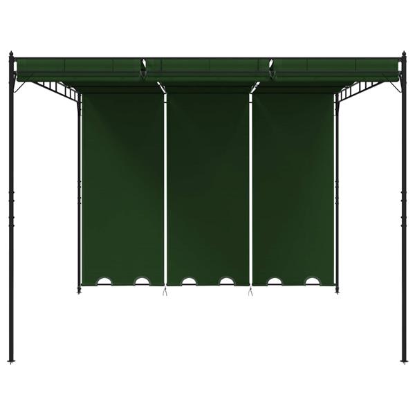 Grote foto vidaxl paviljoen 4 x 3 x 2 3 m groen polyester en staal tuin en terras overige tuin en terras