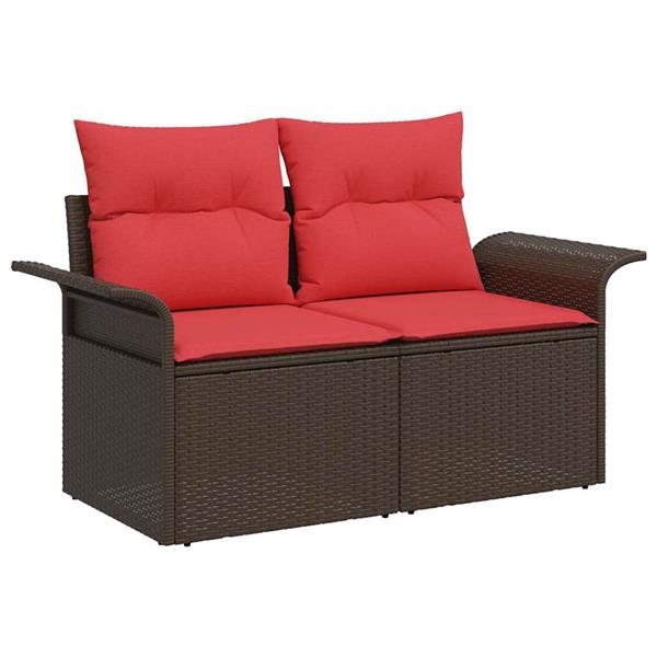 Grote foto vidaxl tuinbank met kussen 141 x 62 x 69 cm poly rattan tuin en terras tuinmeubelen