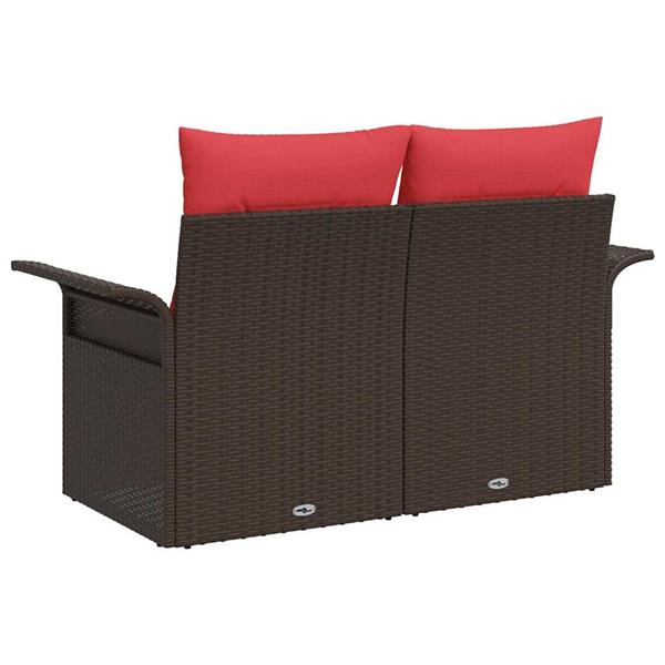 Grote foto vidaxl tuinbank met kussen 141 x 62 x 69 cm poly rattan tuin en terras tuinmeubelen